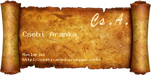 Csehi Aranka névjegykártya
